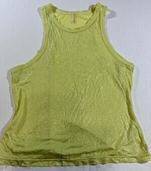 Free People Movement Shimmer Zephyr Tank Astro Lime, Sz Small